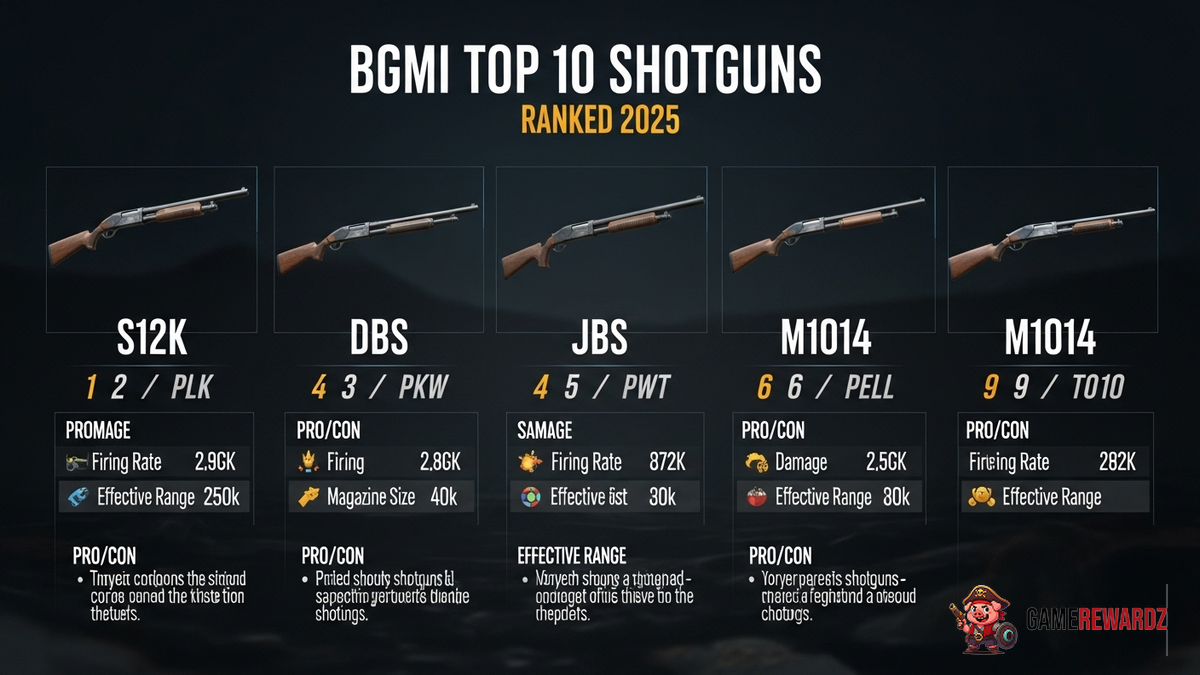 BGMI Top 10 Shotguns Ranked 2025